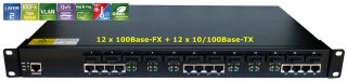 12 Fiber Port &12 UTP lan port Fiber optic ethernet switch ，Fiber Media Converter