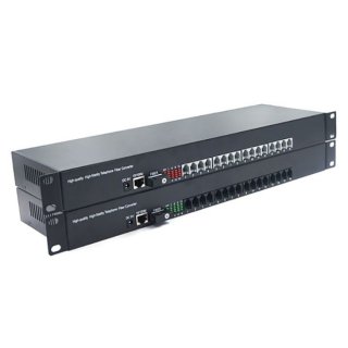 16 Channels Telephone Over Fiber Extender+Ethernet