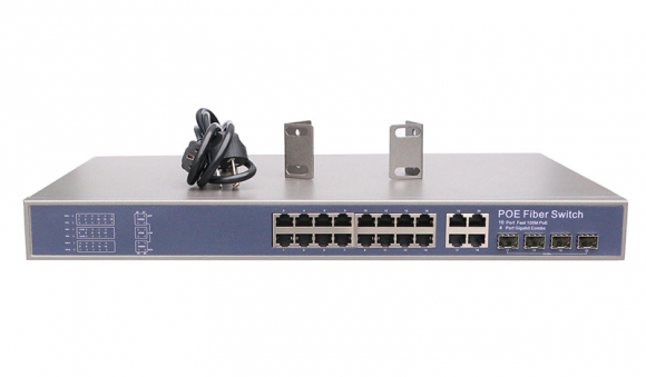 16 Port PoE + 4 COMBO SFP Fiber POE Switch