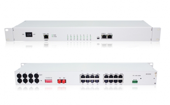 16FXO/FXS PCM Voice Multiplexer Over Optical Fiber