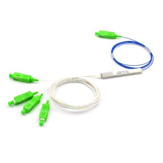 1X4 Blockless Mini 0.9mm Fiber Optic Splitter with SC/APC Connectors