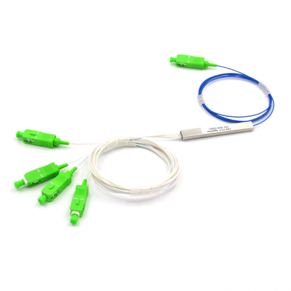1X4 Blockless Mini 0.9mm Fiber Optic Splitter with SC/APC Connectors
