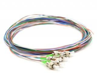 FC/APC 6 Fiber SM Multi Color Fiber Optic Pigtails, 3 Meters