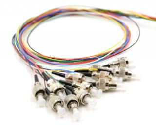 FC Pigtails 12 Fiber SM Multi Color 3 Meters