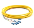 LC Jacketed 6 Pk SM Yellow Jacketed Fiber Pigtails, 3 Meters