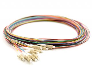 LC Pigtail 12 Fiber MM62.5 Multi Color Fiber Pigtails, 3 Meters