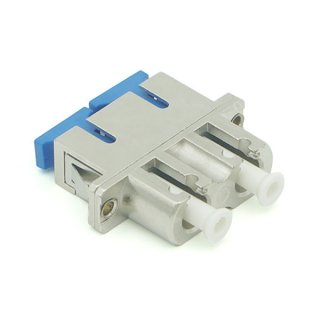 LC to SC Adapter Female to Female Duplex Metal Fiber Optic Hybrid Adapter
