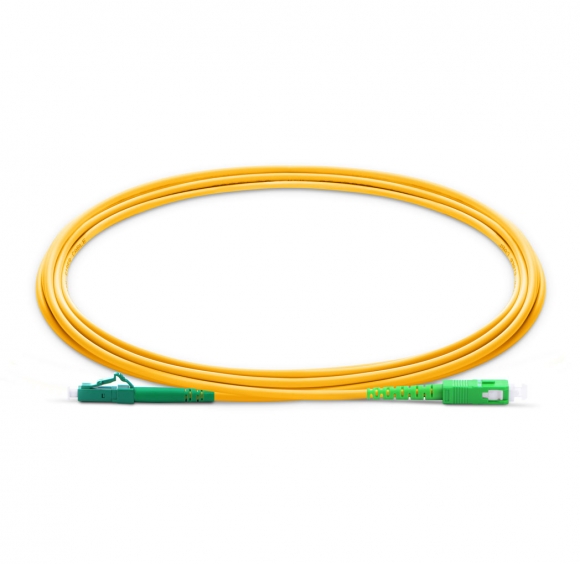 LC To SC APC Simplex Single Mode OS2 9/125 Fiber Patch Cord