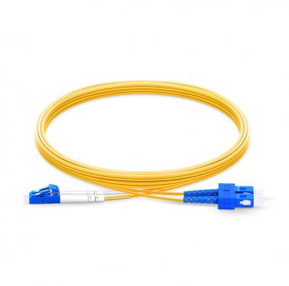 LC To SC UPC Duplex Single Mode OS2 9/125 Fiber Patch Cord