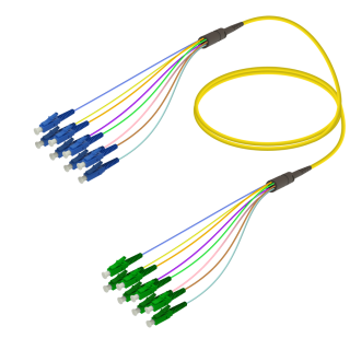 LC/UPC-LC/APC|8 Fibers Fanout|Single Mode G657.A2|3.0/0.9mm