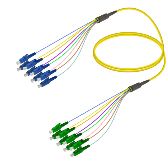 LC/UPC-LC/APC|8 Fibers Fanout|Single Mode G657.A2|3.0/0.9mm
