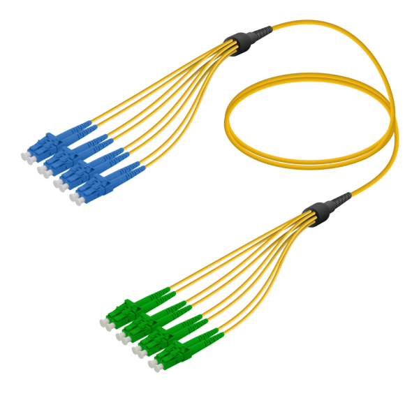 LC/UPC-LC/APC|8 Fibers Fanout|Single Mode G657.A2|3.0/1.8mm