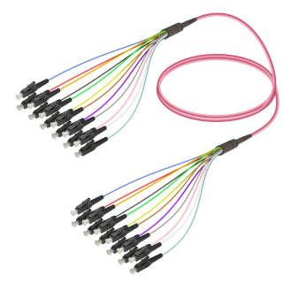 LC/UPC-LC/UPC|12 Fibers Fanout|Multi Mode G651.OM4|3.0/0.9mm