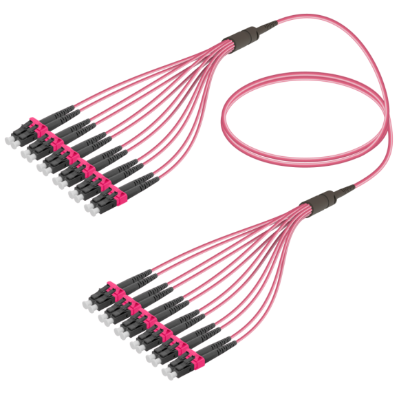 LC/UPC-LC/UPC|12 Fibers Fanout|Multi Mode G651.OM4|3.0/1.8mm
