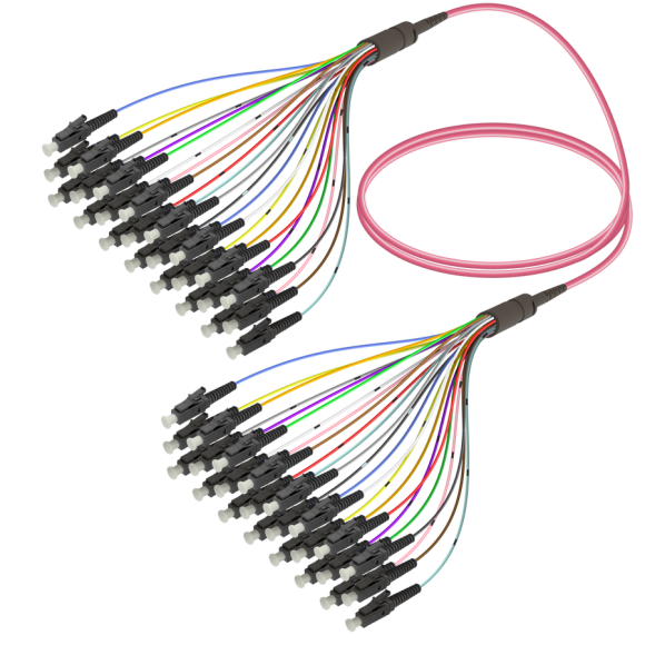 LC/UPC-LC/UPC|24 Fibers Fanout|Multi Mode G651.OM4|3.0/0.9mm