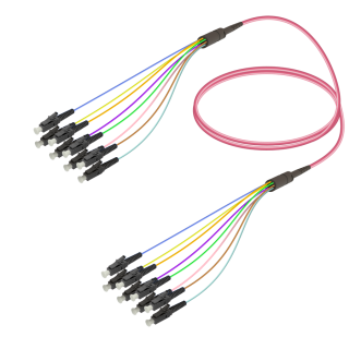 LC/UPC-LC/UPC|8 Fibers Fanout|Multi Mode G651.OM4|3.0/0.9mm