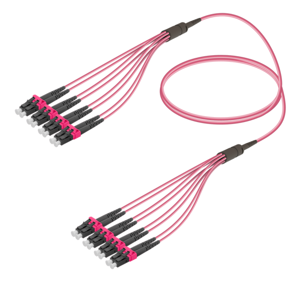 LC/UPC-LC/UPC|8 Fibers Fanout|Multi Mode G651.OM4|3.0/1.8mm