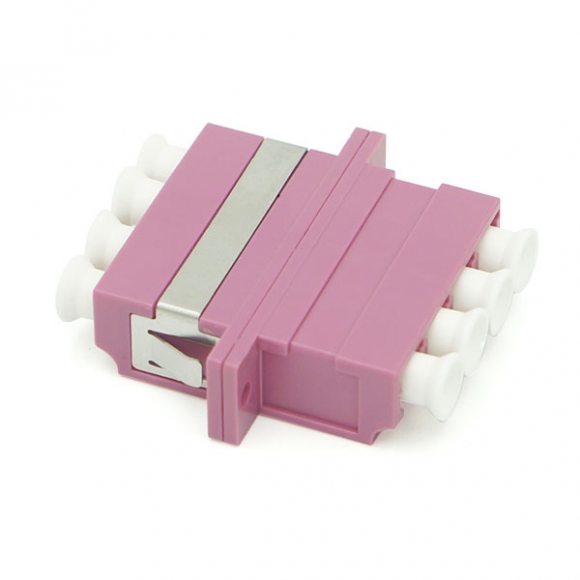 LC/UPC Multimode OM4 Quadruple Symmetrical Fiber Optic Adapter