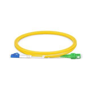 LC UPC To SC APC Duplex Single Mode OS2 9/125 Fiber Patch Cord