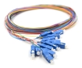 SC 12 Fiber SM Multi Color Fiber Optic Pigtails, 3 Meters