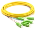 SC/APC Jacketed 6Pk SM Yellow Jacketed Fiber Pigtails, 3 Meters