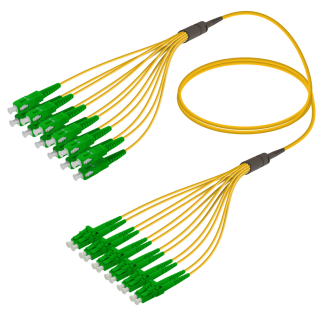 SC/APC-LC/APC|12 Fibers Fanout|Single Mode G657.A2|3.0/1.8mm