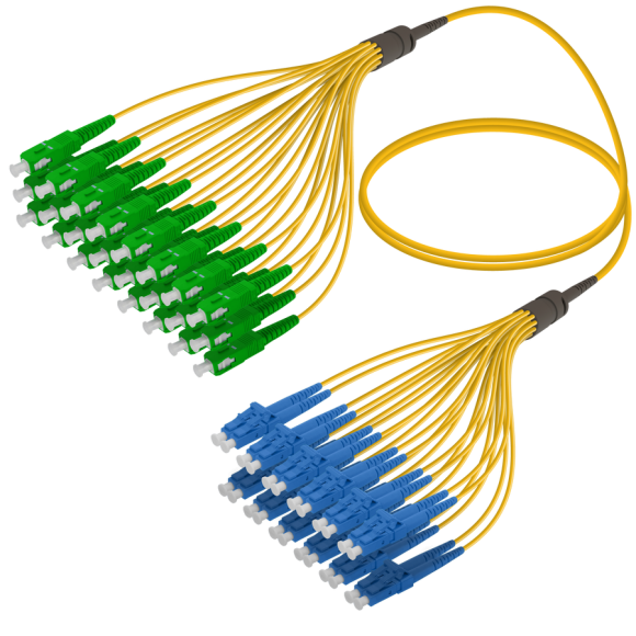 SC/APC-LC/UPC|24 Fibers Fanout|Single Mode G657.A2|3.0/1.8mm