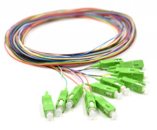 SC/APC Pigtail 12 Fiber SM Multi Color Fiber Pigtails 3 Meters