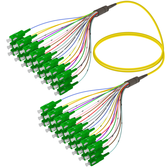SC/APC-SC/APC|24 Fibers Fanout|Single Mode G657.A2|3.0/0.9mm