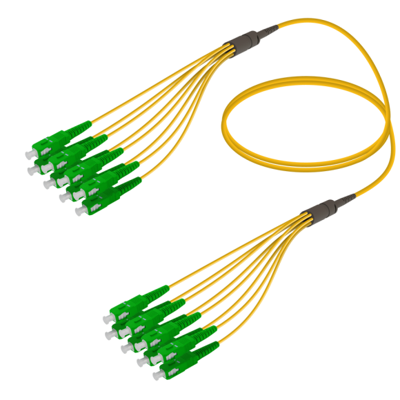 SC/APC-SC/APC|8 Fibers Fanout|Single Mode G657.A2|3.0/1.8mm