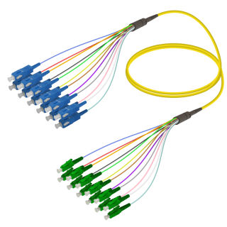 SC/UPC-LC/APC|12 Fibers Fanout|Single Mode G657.A2|3.0/0.9mm