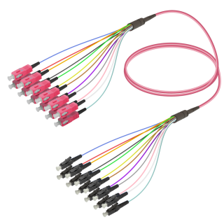 SC/UPC-LC/UPC|12 Fibers Fanout|Multi Mode G651.OM4|3.0/0.9mm