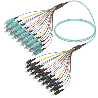 SC/UPC-LC/UPC|24 Fibers Fanout|Multi Mode G651.OM3|3.0/0.9mm