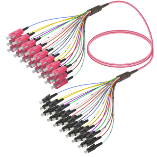 SC/UPC-LC/UPC|24 Fibers Fanout|Multi Mode G651.OM4|3.0/0.9mm