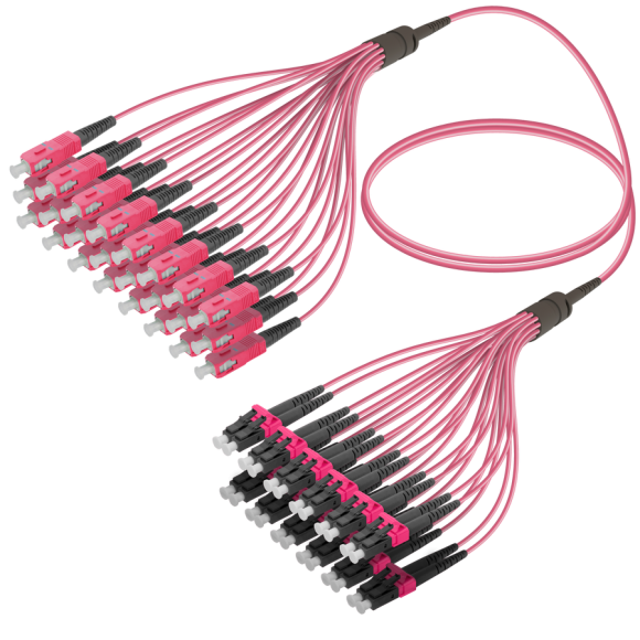 SC/UPC-LC/UPC|24 Fibers Fanout|Multi Mode G651.OM4|3.0/1.8mm