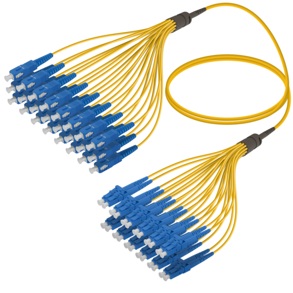 SC/UPC-LC/UPC|24 Fibers Fanout|Single Mode G657.A2|3.0/1.8mm SC/UPC-LC/UPC|24 Fibers Fanout|Single Mode G657.A2|3.0/1.8mm