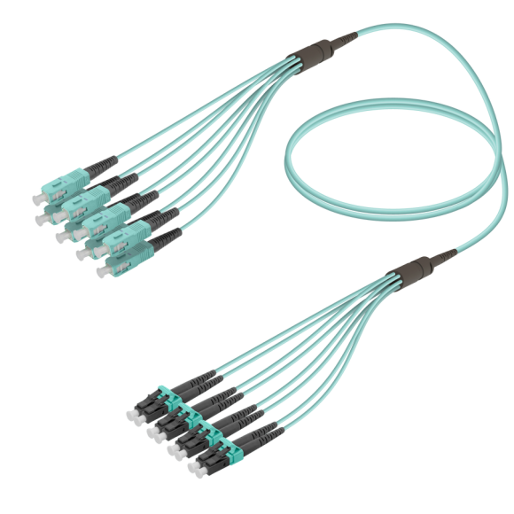 SC/UPC-LC/UPC|8 Fibers Fanout|Multi Mode G651.OM3|3.0/1.8mm SC/UPC-LC/UPC|8 Fibers Fanout|Multi Mode G651.OM3|3.0/1.8mm