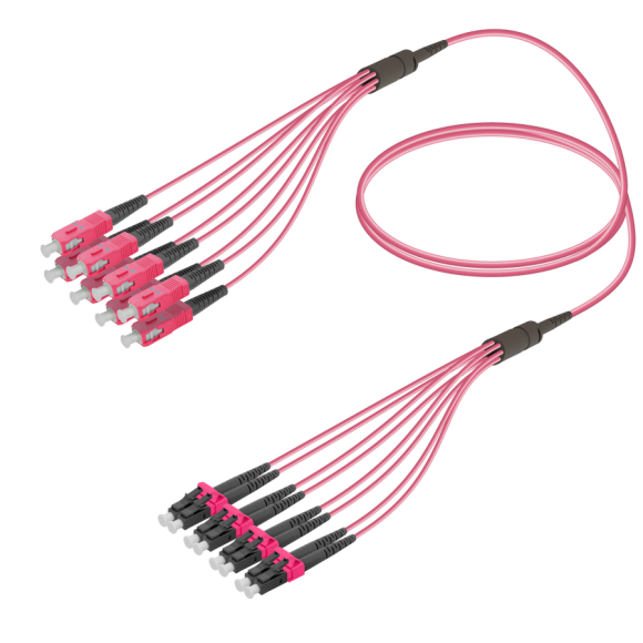 SC/UPC-LC/UPC|8 Fibers Fanout|Multi Mode G651.OM4|3.0/1.8mm