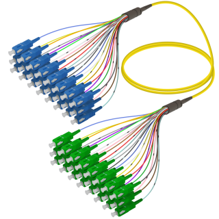 SC/UPC-SC/APC|24 Fibers Fanout|Single Mode G657.A2|3.0/0.9mm