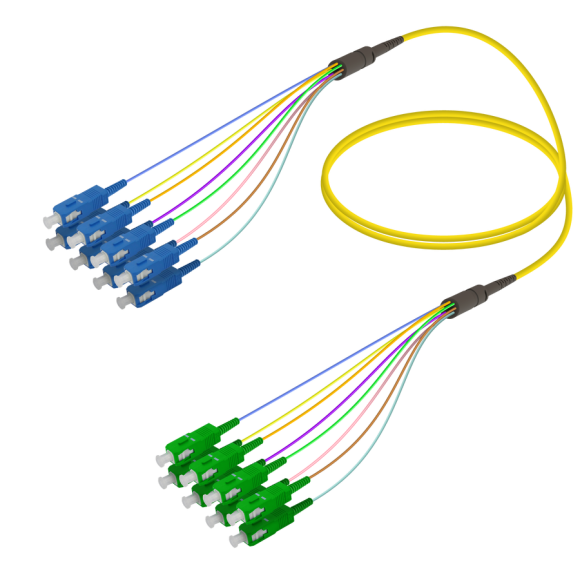 SC/UPC-SC/APC|8 Fibers Fanout|Single Mode G657.A2|3.0/0.9mm