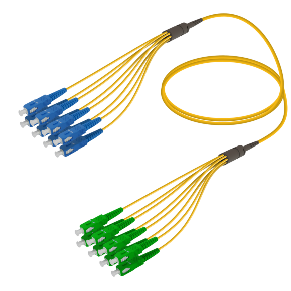 SC/UPC-SC/APC|8 Fibers Fanout|Single Mode G657.A2|3.0/1.8mm