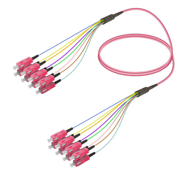SC/UPC-SC/UPC|8 Fibers Fanout|Multi Mode G651.OM4|3.0/0.9mm