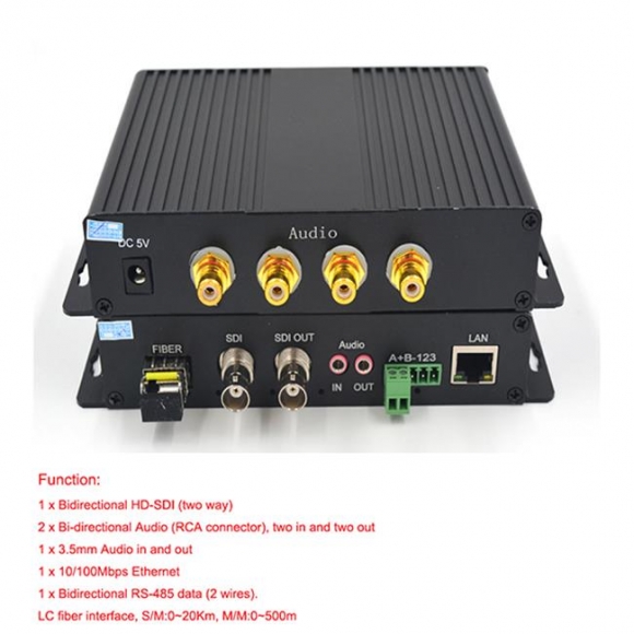 SDI Two Way Bidirectional Over Fiber Optic Extenders