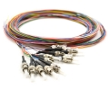ST 12 Fiber SM Multi Color Fiber Optic Pigtails, 3 Meters