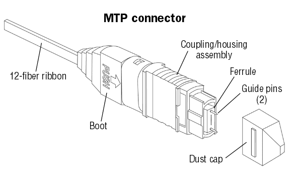 MTP Connector with 12-Fiber Ribbon Cable